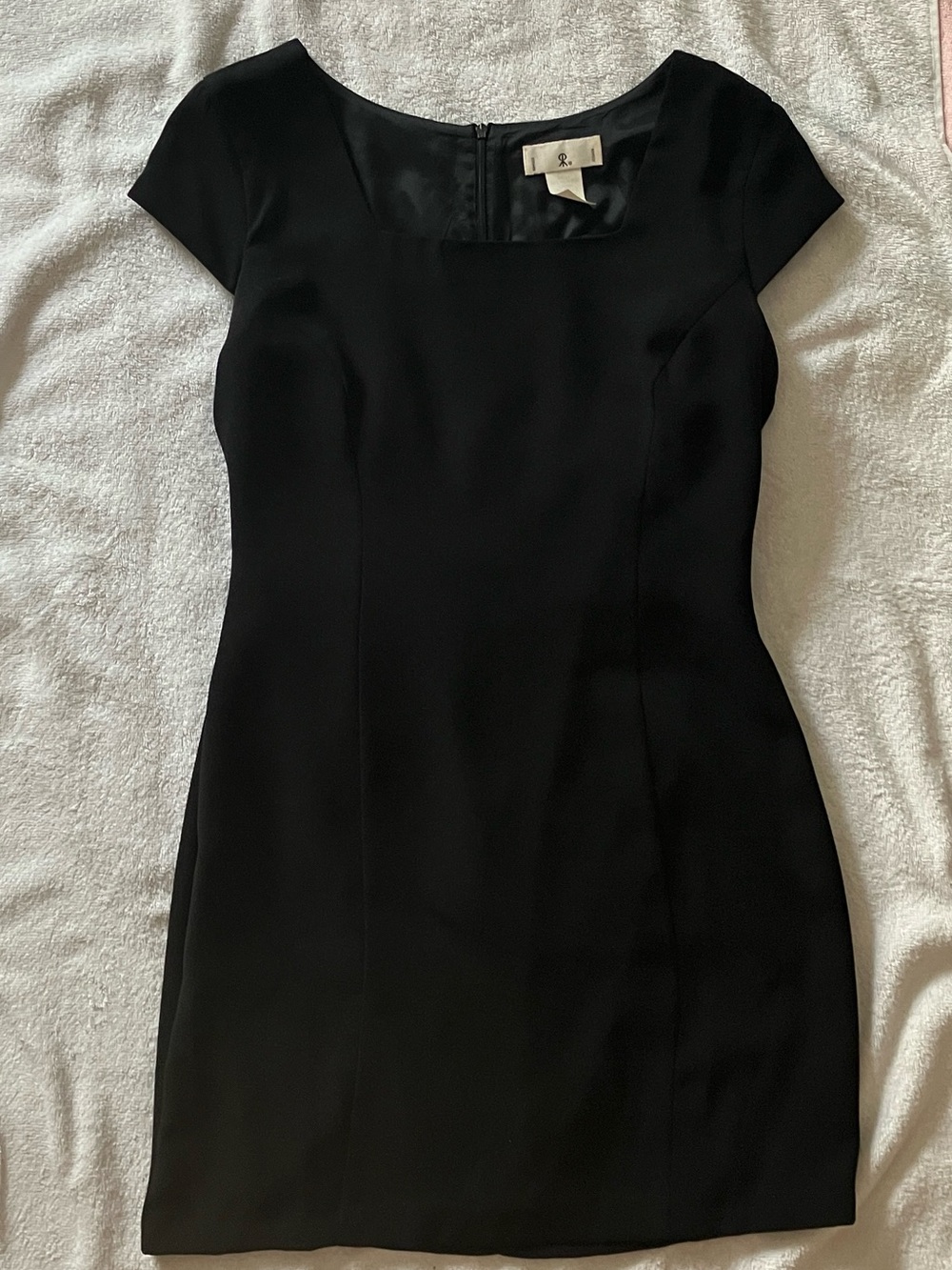 Vintage 90s Rampage Black Cap-Sleeve Mini Sheath Dress